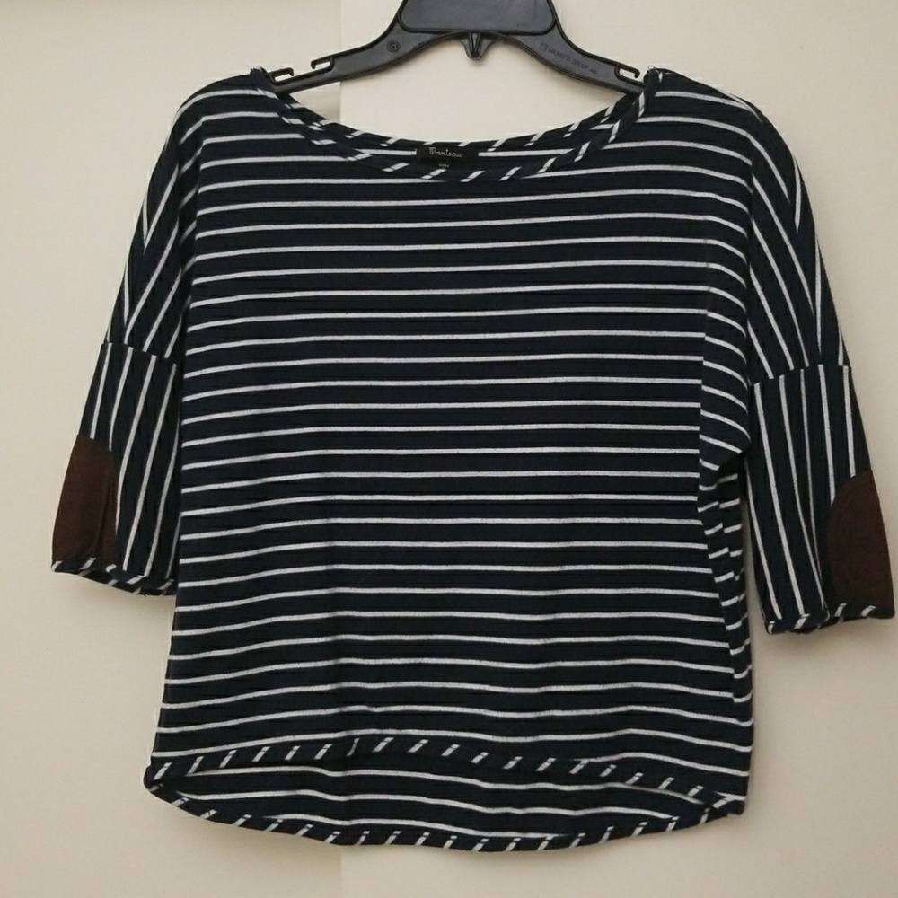 3/4 Length Sleeve Sweater with Patched Elbows